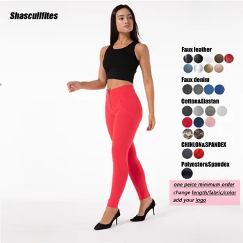 Shascullfites Spor Salonu ve Şekillendirme Özel Pantolon Yüksek Bel Spor Ganimet Push Up İnce Kırmızı Sıska Kadın Tayt