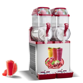 Otomatik buzlu içecek makinesi 2 Kase dondurulmuş meyve suyu içecek makinesi Slushy smoothie makinesi margarita slush CE ile
