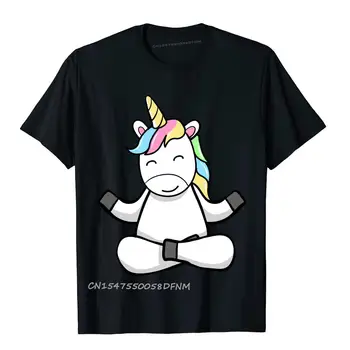 Unicorn Meditasyon T Shirt Hip hop Şirketi Pamuklu T Shirt Hip Hop Erkekler için Lüks Camiseta Karikatür Kısa Kollu Tee Gömlek