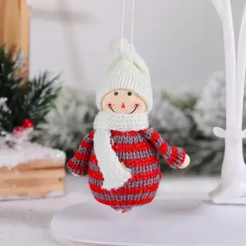 Mükemmel Sevimli Kullanımlık Noel Yün İplik Peluş Bebek Kardan Adam Kolye Noel Dekorasyon Kolye Noel Partisi Kolye