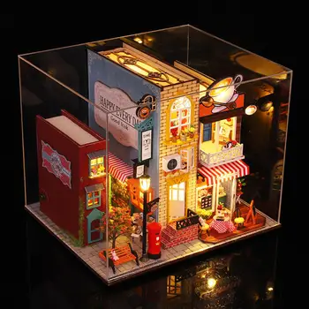 Demonte Minyatür Dollhouse DIY Kiti Dollhouse Modeli Yapı Kiti Miniaturas Oyuncak Ahşap Dollhouse Minyatür Kiti Dekor için