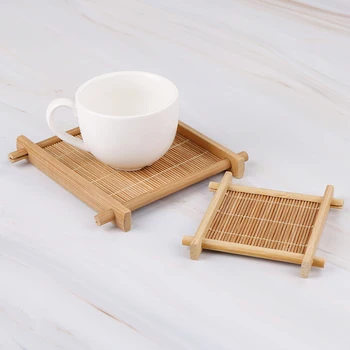 1 adet ısı yalıtım tabağı bambu çay bardağı Mat Coaster Placemat bardak tutucu çanak Pot pedleri 2 boyutları mutfak aksesuarları