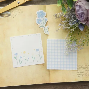 30 adet DIY Mavi Ekose Çiçek Tasarım Kağıt Yaratıcı kraft el işi kağıdı Arka Plan Scrapbooking DIY Kullanımı