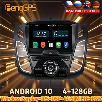 128G Android10 PX6 DSP Ford Focus 2015 - 2018 İçin araç DVD oynatıcı GPS Navigasyon otomobil radyosu Stereo Video Çok Fonksiyonlu CarPlay Ana Ünite