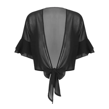 Zarif Kadın Dantel-up Ön Saten Hırka Bluz Tops Kadın Slim Fit V Boyun Yarım Kollu Ince Açık Dikiş Ceket Dış Giyim Vintage