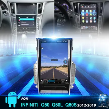 12.1 inç Dahili carplay Android Araba Radyo Infiniti Q50 GPS Navigasyon multimedya oyuncu dokunmatik ekranı HD Ekran Kafa Ünitesi