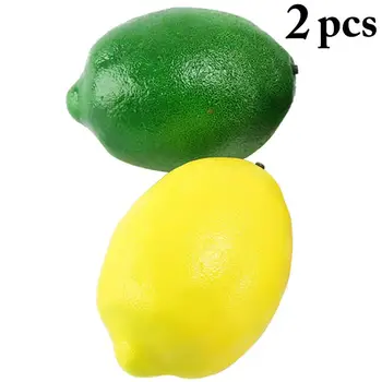 2 adet Yapay Meyve Köpük Limon Ucuz Meyve Ev Dekorasyon Simülasyon Turuncu Süs Zanaat Gıda Fotoğraf Sahne