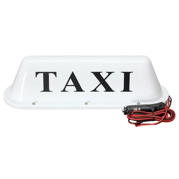 Beyaz su geçirmez taksi manyetik taban çatı üst araba kabin LED işareti ışık lambası 12V PVC