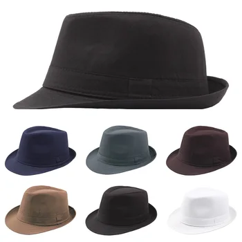 Klasik Kova Şapka Panama Üst Caz Şapka Yetişkin Melon Şapka Yaşlı Adam Curling Kapaklar Retro Melon Şapka Yaz Açık güneş şapkaları erkekler İçin