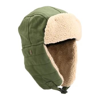 Kış Trapper Şapka Bombacı Şapka Sıcak Tutmak Ushanka Şapka Unisex Trapper Şapka Kulak Flep Polar Ağız