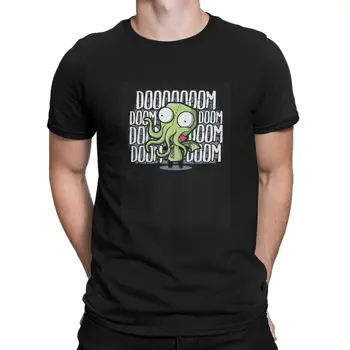 Yenilik Cthulhu erkek t-shirtü Yuvarlak Yaka %100 % Pamuklu T Shirt ZİM Invader ZİM Dib Membran Kısa Kollu Tees Hediye Fikri