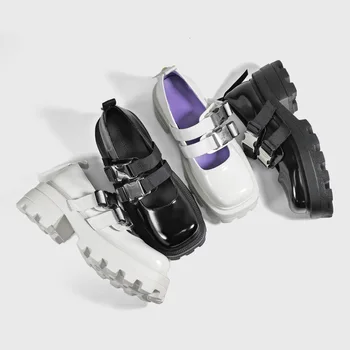 2023 Yaz Yeni Japon Tarzı kadın JK tek ayakkabı İngiliz Tarzı pu ayakkabıları Ins Kolej Kızlar Kalın Tabanlı Mary Jane Ayakkabı