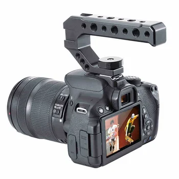 UURig Evrensel DSLR Kamera Rig Üst Kolu 3 Soğuk Ayakkabı Adaptörü Dağı Sony Canon Nikon için led ışık Mikrofon Metal Kolu kavrama