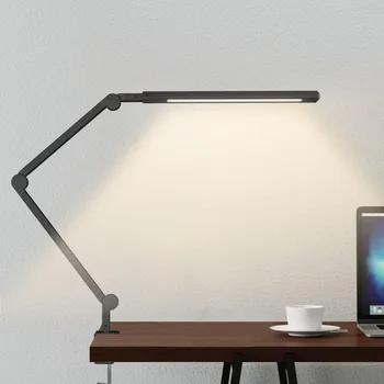 Artpad Kademesiz kısılabilir LED masa Lambası Çalışma Odası Ofis Ayarlanabilir Renk Sıcaklığı Siyah klipsli Lamba Dokunmatik Kontrol 9W