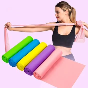 Yoga Pilates Streç Direnç Bandı 1500* 150*0.35 mm Elastik Doğal Kauçuk Egzersiz Spor vücut geliştirme egzersizi fitness kemeri