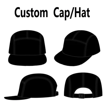 Logolu Özel Kapak 5 Panel Şapka Düz Kenarlı Kapaklar