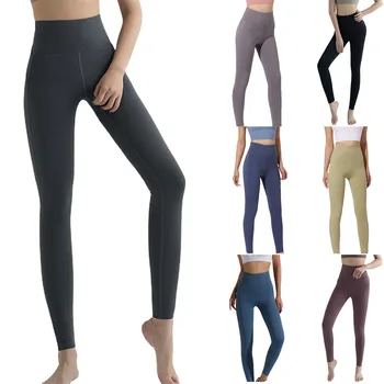 Kadınlar Katı Renk Sıkı Yoga pantolonu, Çapraz Kayış Yüksek Bel Uzun Tayt Koşu Spor, 2022 Yeni Moda Giyim