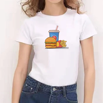 2021 Kadın Beyaz T Shirt Büyük Boy Yaz Kısa Kollu O Boyun Tişörtleri Kore Moda T-shirt Bayan Kızlar En Tees Streetwears