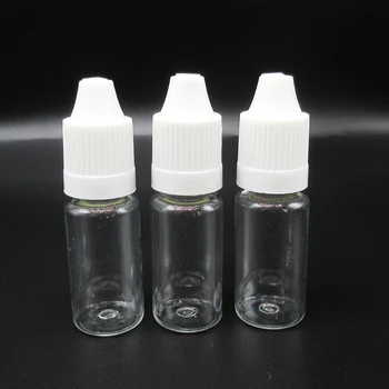 PET plastik 10ml şişe, vape şişe, e çiğ sıvı şişe emniyet kapağı, iğne uzun ince damlalıklı 10 adet / grup
