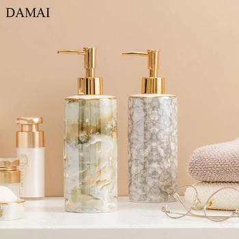 Altın İnme Seramik Sabunluk Yaratıcılık Boyalı Buz Doku Basın şampuan şişesi Otel Tuvalet Dekoratif Aksesuarları