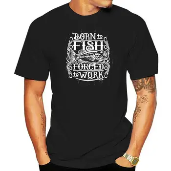 Doğan balık Zorla Çalışmak Balıkçılık Balıkçı T Shirt %100 % Pamuk Kısa Kollu Erkek Hediyeler Yenilik T-Shirt O Boyun Tees En