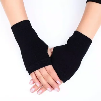 Çift Kadınlar Katı Kaşmir Sıcak Kış GlovesWinter Eldiven Kadın Parmaksız Eldiven Kadın El bilek ısıtıcı Eldivenler