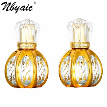 Parfüm dağıtım şişesi B803-50ml galvanik altın desen cam şişe parfüm püskürtücü ayrılabilir boş şişe 1 adet