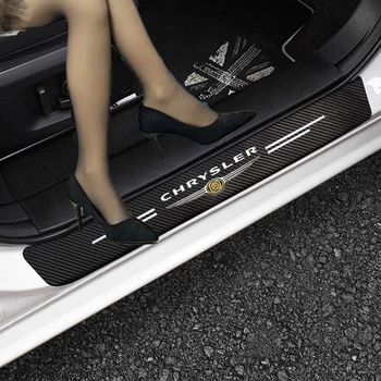 4 adet Araba Karbon Fiber Sticker Oto Kapı Eşiği Koruyucu Chrysler 300c Voyager Town Ülke Grand Voyager PT Cruiser Pacifica