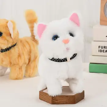 Güzel Barking Yürüyüş Elektrikli Kedi peluş oyuncaklar El-on Yeteneği Elektrikli Peluş Evcil Yumuşak Dokunmadan Çocuklar için