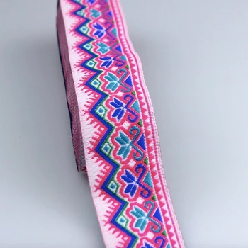 5 yard Jakarlı Dokuma Geometri Nakış Dantel Trim 3.3 cm Etnik Tribal Elbise Yaka Şerit Bant Tay Boho Ev Tekstili dekor