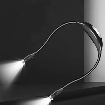 LED asılı boyun kitap ışık eller serbest şarj edilebilir boyun asılı gece okuma lambası USB şarj 3 seviyeleri parlaklık