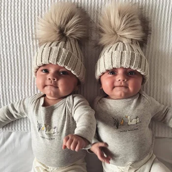 Yeni Saç Bonesi Çocuklar için Kış Şapka Sıcak örgü şapkalar Yün Örme Yün Topu Sıcak Bebek Kapaklar Yenidoğan Fotoğraf Sahne Sombreros