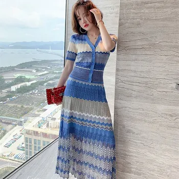 YUZACDWX Örme 2 Parça Set Kadın Kazak Kazaklar Kırpma Üst + Yarım Vücut Uzun Etek Seti yaz giysileri Kadınlar İçin Rahat Seti 2021