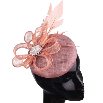 Yüksek Kaliteli 4 Katmanlı Sinamay Chapeau Kap saç tokası Gelin Düğün Kadın Fasciantor Şapka Keten Saç Parçası saç tokası Aksesuarları