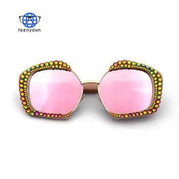 TEENYOUN Retro Düzensiz Şekil Elmas Kadınlar Lüks Marka Tasarımcısı Moda Erkek Gözlüğü Taklidi UV400 Güneş Gözlüğü güneş gözlüğü