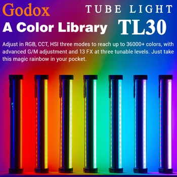 Godox TL30 floresan lamba RGB renk el ışık çubuğu fotoğraf Video dolgu ışığı için APP uzaktan kumanda ile YouTube Tiktok