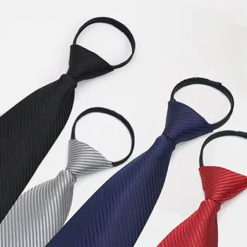 Erkek katı kravat kaliteli çizgili saten kravat Modern stil iş parti düğün