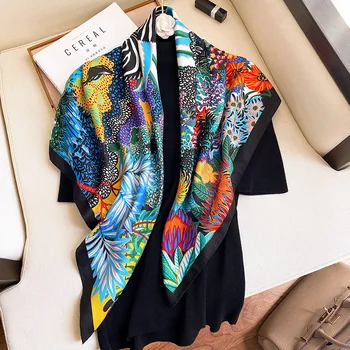 Yeni Moda 90 Retro Kare Towelfor Bayanlar Boyama Zebra Şal Dekoratif Başörtüsü Çeşitli Popüler yumuşak Eşarp hediye