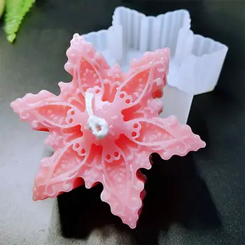 Epoksi Reçine Düğün Malzemeleri Kil Araçları El Yapımı Silikon Kalıp Kar Tanesi Mum Kalıpları Sabun Yapımı 3D Sanat Balmumu Kalıp