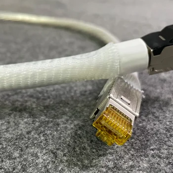hOdın Kedi 8 Hız Lan RJ45 Yüksek Saflıkta Ethernet Kablosu Ağ yama kablosu Gümüş Kaplama İletken Tam Koruyucu gürültü izolasyonu