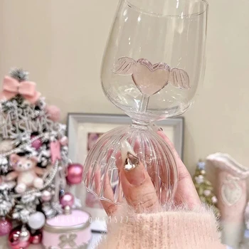 Mantar 9527 Kore Tarzı Güzel Şık Aşk Melek Kanatları şampanya bardakları Kadın Cam Yüksek Sıcaklığa Dayanıklı Yaz