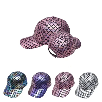 HanXi Serin Balık Terazi beyzbol şapkası Kadın Erkek Moda Lazer Glitter Hip Hop Kapaklar Klasik Kubbe siperlikli şapka
