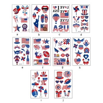 Temmuz Dördüncü Dövmeler Bağımsızlık Günü Çıkartmalar Su Geçirmez El Vatansever Oyunları Bantlar Dekoratif Aksesuarları