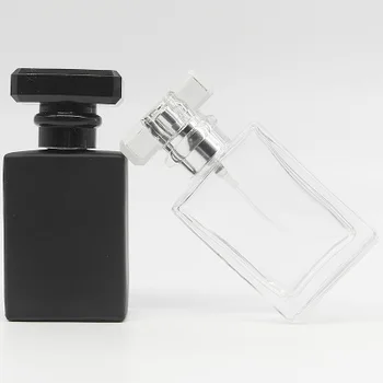 50ml Cam Boş Parfüm Şişeleri Kare Sprey Atomizer Doldurulabilir Şişe Koku Durumda Seyahat Boyutu Taşınabilir