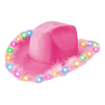 Doğum günü için ayarlanabilir boyun dize Zarif parti Şapkaları ile pembe Cowgirl Şapka