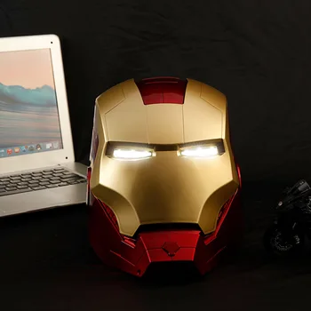 Marvel Avengers demir adam kask Cosplay 1: 1 ışık Led Ironman maskesi PVC aksiyon figürü oyuncakları