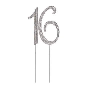 Kek Doğum Günü Topperr15Th Yıldönümü Rhinestones Dekoratif Topperss Süslemeleri Kızlar Numberwedding 15 