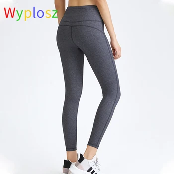 Wyplose Kadın Spor Pantolon Yüksek Bel Hafif Nefes Geri Fermuar Cep Spor Yoga Tayt Atletik Spor koşu giysisi