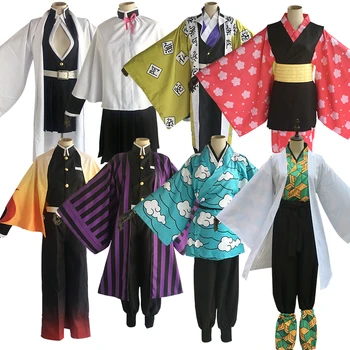 Anime iblis avcısı: Kimetsu hiçbir Yaiba Makomo Sabito Rengoku Kyoujurou Tüm Erkekler Kimono Cosplay Kostüm H