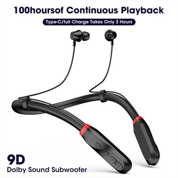 100 Saat Oynatma Bluetooth Kulaklıklar Bas Kablosuz İ35 Kulaklık Boyun Bandı 5.1 mikrofonlu kulaklık 9D Stereo Kulaklık Kulakiçi